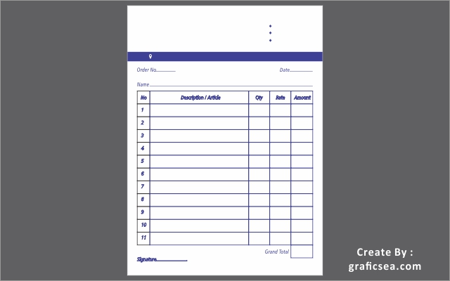 Order Book CDR Vector Template Free | Graficsea