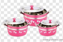 Stainless Steel Pink Hot Pot Set Png Image Free Download