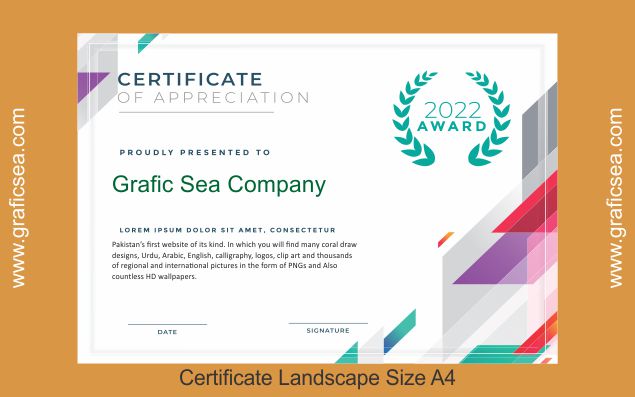 Creative Certificate Appreciation Award