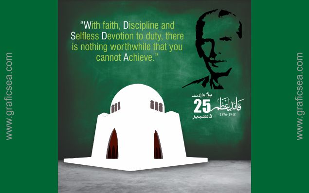 Founder of Pakistan Quaid e Azam Day Vector Design