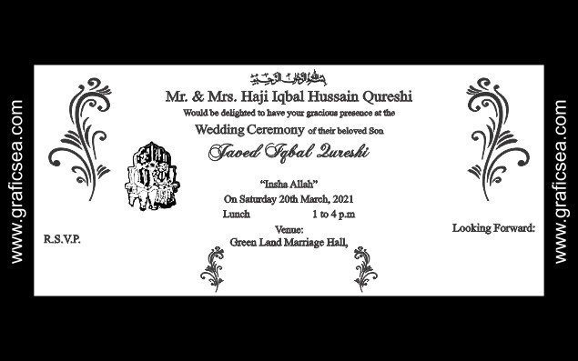 Boy Wedding Invitation Card In English Template