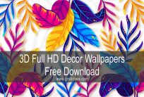 3D Water Color Leaf Background, Multi-Color Shining Leafs Wallpapers Free