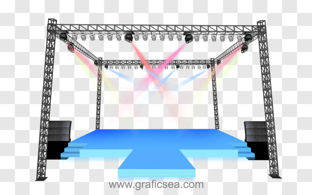 Dance Floor with Truss Setup 3D Image