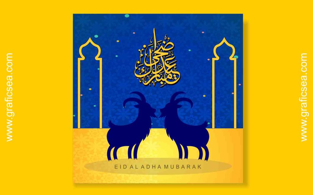 Eid al Adha Vector Art with Calligraphy Art
