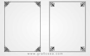 Line Art Picture Frames with Floral Corner