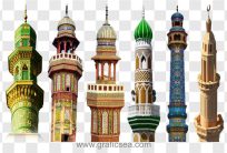 Old Mughlia Mosque Minaret Architecture Desing PNG Images Pack Free