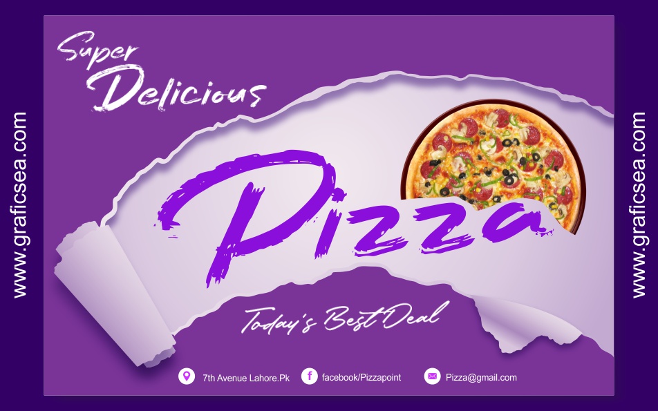 Pizza Vector Banner Design Template