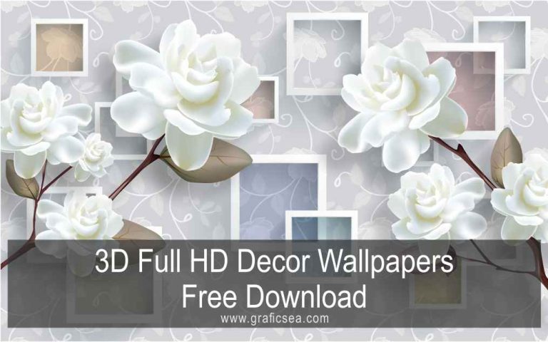 3D wall murals white flower image