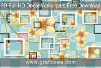 Geometrical 3d floral wallpaper