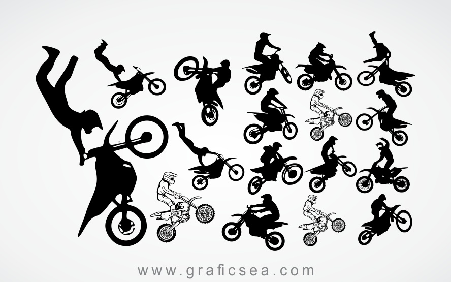 Motorbike extreme game Solid vector Clip Art