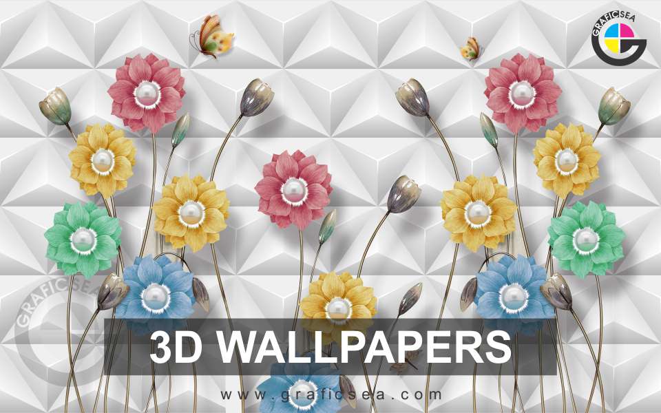 Colorful 3D Flower and Background Room Decor