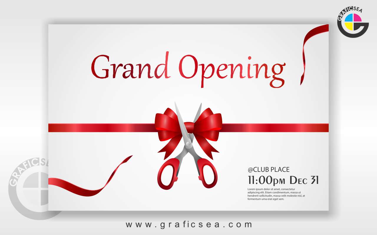 Stylish grand opening ceremony card design Vector Image