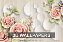 Home Room Deocr 3D Pink Rose Wallpaper