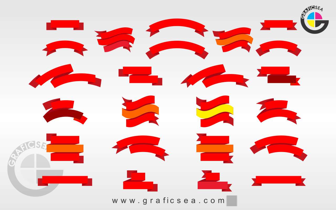 Multi Color Decoration Ribbons Cdr Vector
