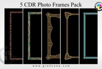 5 Ornament Photo Frame CDR Vector Pack Free Download