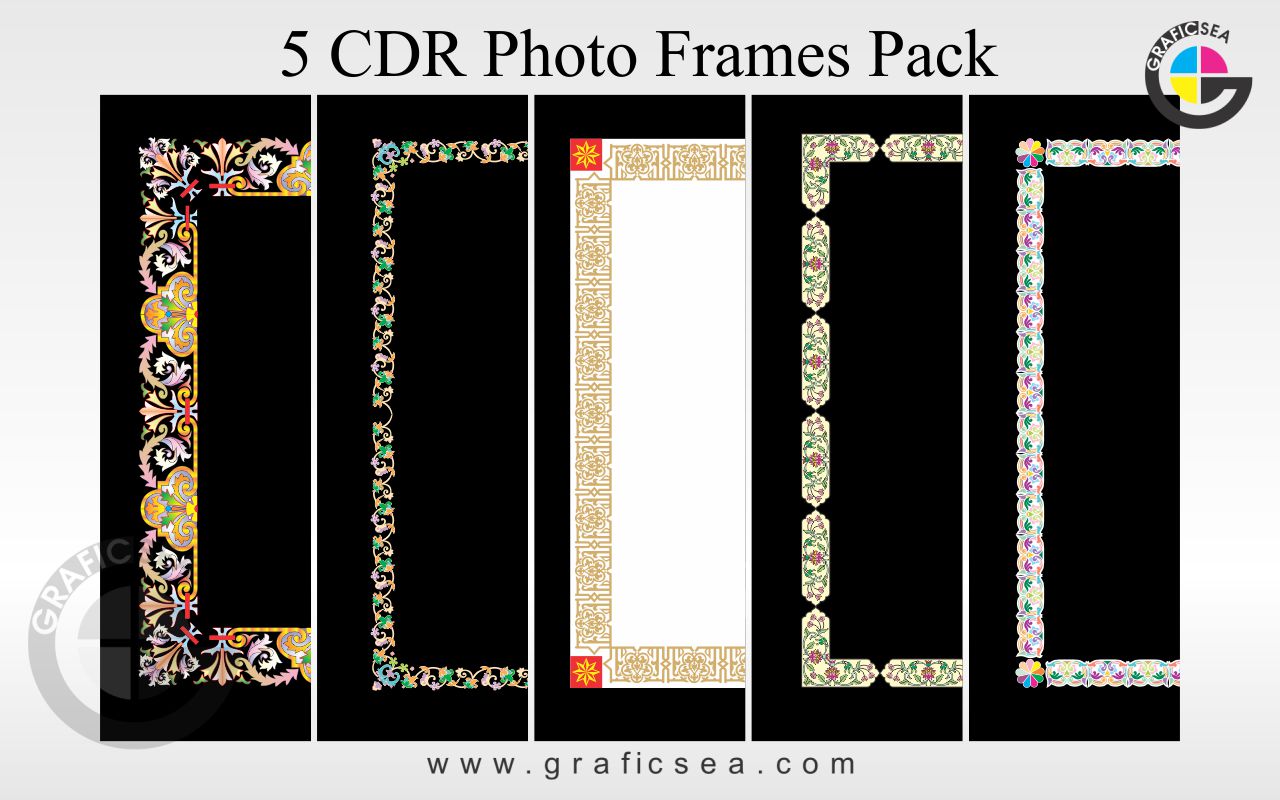 5 Picture Frames CDR Vector Design