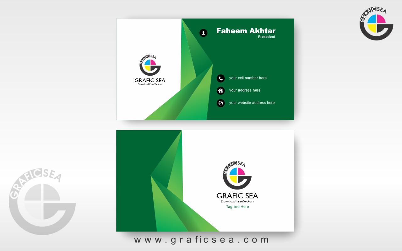 Corporate Green Visiting Card Cdr Vector