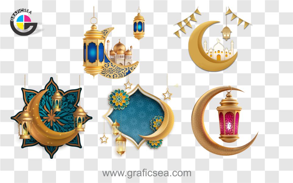 Decoration Golden Moon Stars Elements