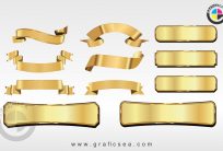Golden Shade Badges Banner Tags CDR Vector Free