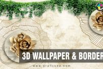 3D Golden Rose Garden Wall Decor Mural