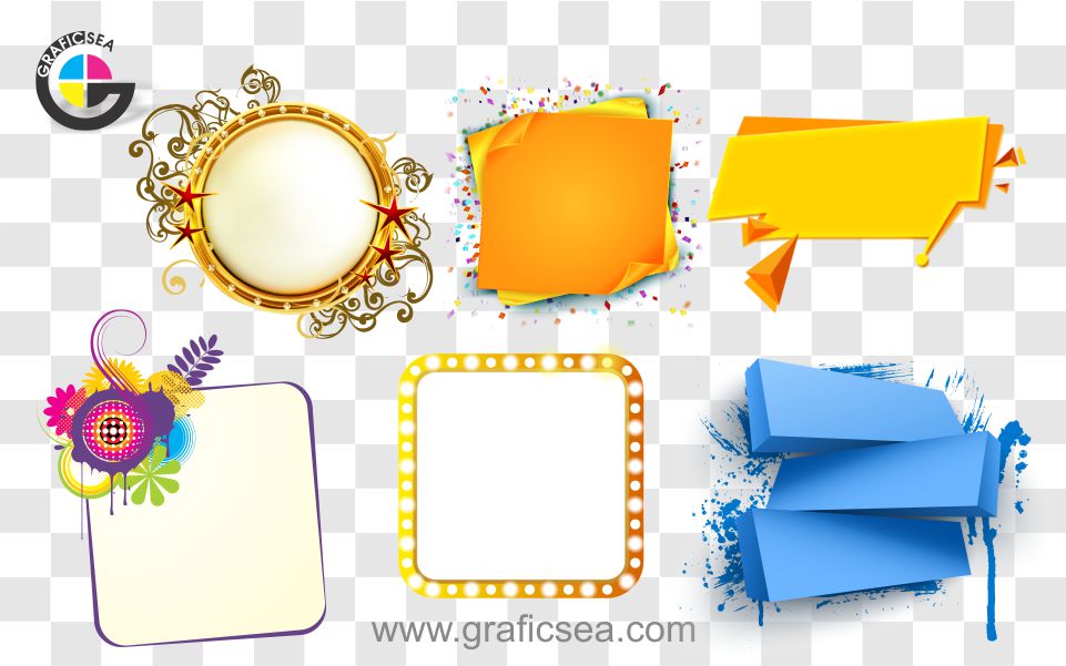 3D Shapes Ribbons Decor Elements Png