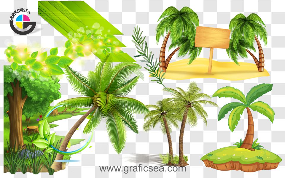 Beach Date Trees PNG Pack