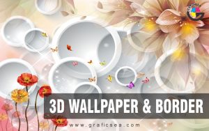 Floral and Rings Decorative 3D Mural Image