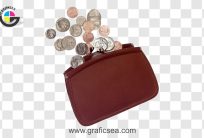 Mixed World currency coins Purse Png image
