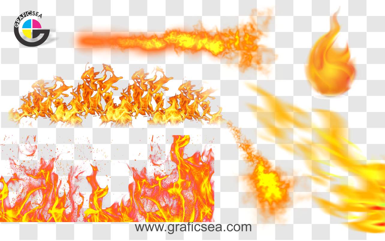 Yellow Fire Flame PNG Picture Pack