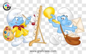 Painter and Poster man Smurfs PNG Images