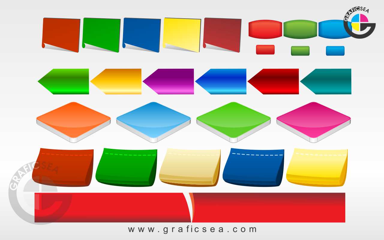Colorful Shape Box Labels Tag CDR Design