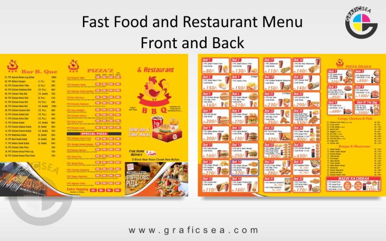 Fast Food Point Rate Menu Brochure CDR Design