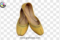 Girls Khussa Yellow Color with Tilla PNG Image