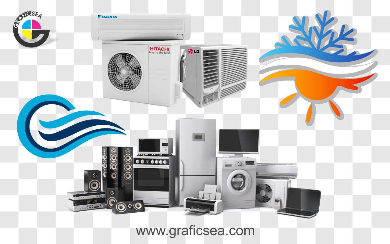 Hoe Appliances and AC Cooling Signs PNG Image
