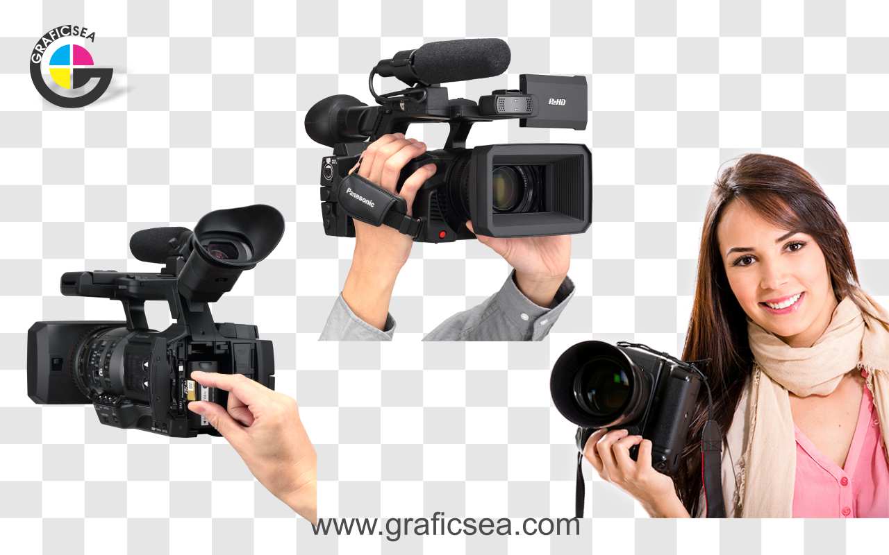 Lady Oprator, Camera in Hand PNG Image