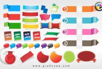 Set of Colorful Poster Tags Labels Banner CDR