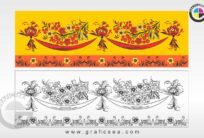 Indian Wedding Card Seamless Pattern Art CDR file