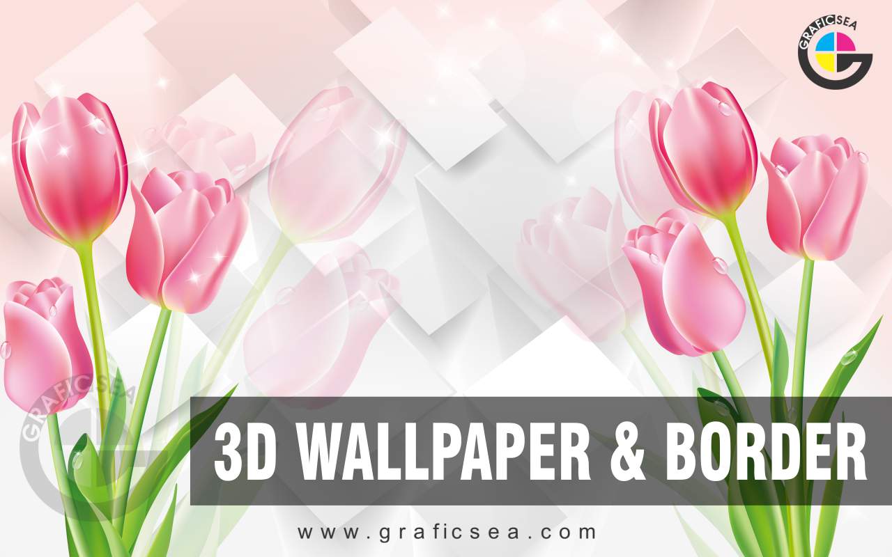 Pink Rose Paiting Style 3D Wallpaper