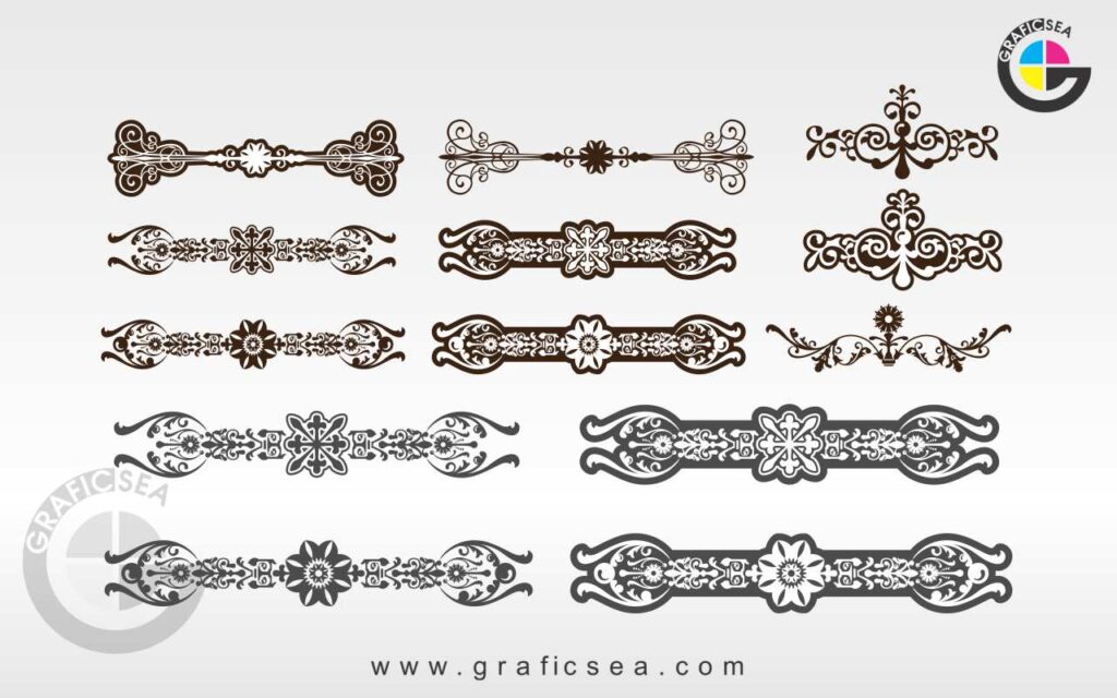 Pattern Divider Corner Frame Border Design CDR File Free Download ...