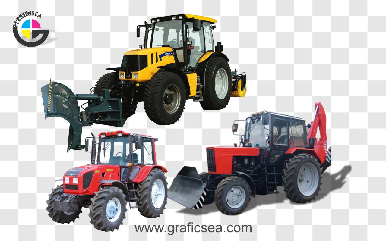 Agricultural Farm Different Type Tractors PNG Images