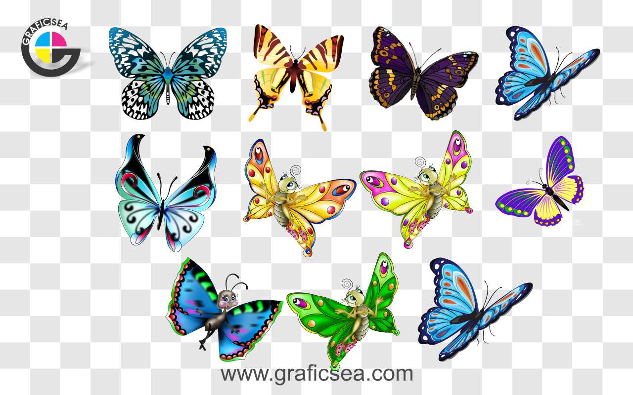Butterfly Cartoon Art PNG Images