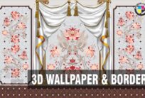 Colored Floral Drawing Room Wall Decor 3D Mural