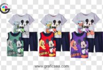 Micky Mouse Print Baba Summer Suits PNG Images