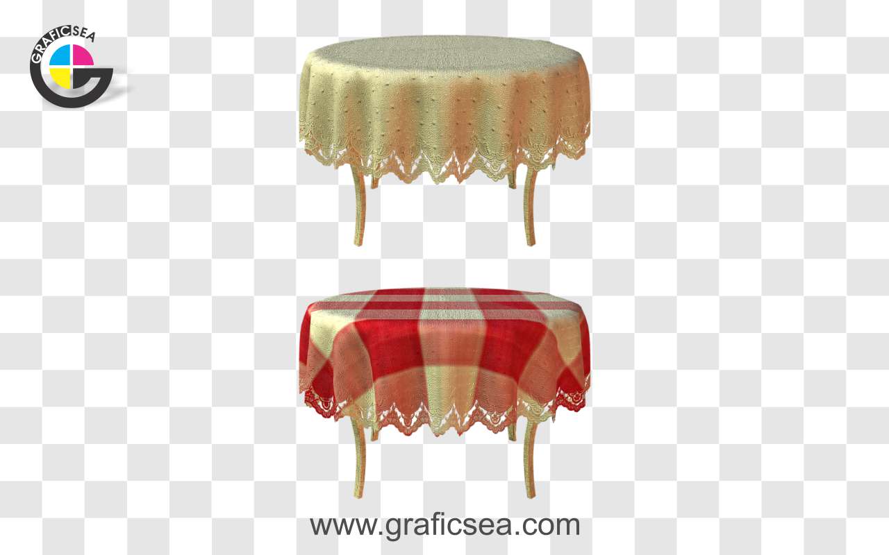 Party Round Table with Tablecloth PNG Image