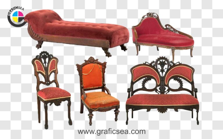 Red Sofa Chairs Living Room Furniture PNG Images