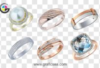Diamond and Pearl Engagment RIngs PNG Images