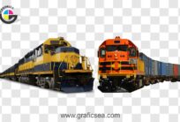 Freight and Passenger Train PNG image