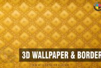 Golden Floral Box Pattern Room Decor Wall Image