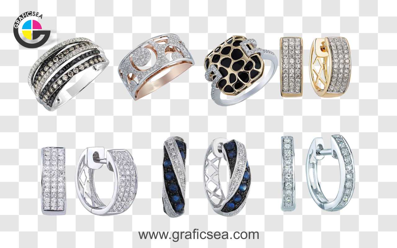 Ladies Stylish White Gold Wedding Rings PNG Images