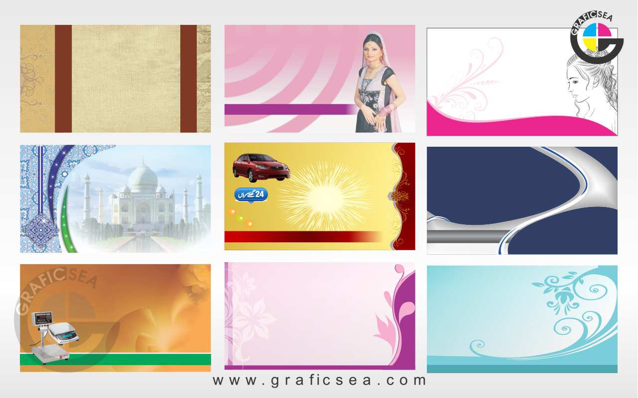 9 Visiting Cards Background Template CDR File